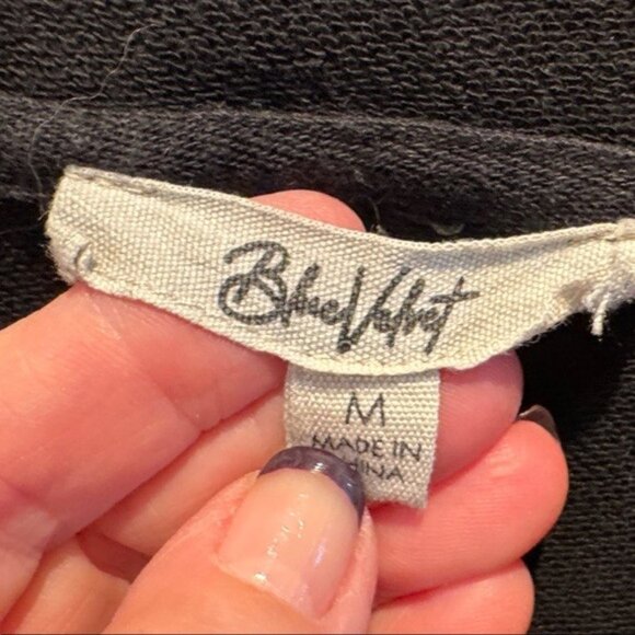 Blue Velvet Black Mineral Washed Hooded Jacket with White Drawstrings- Size M - Picture 6 of 9